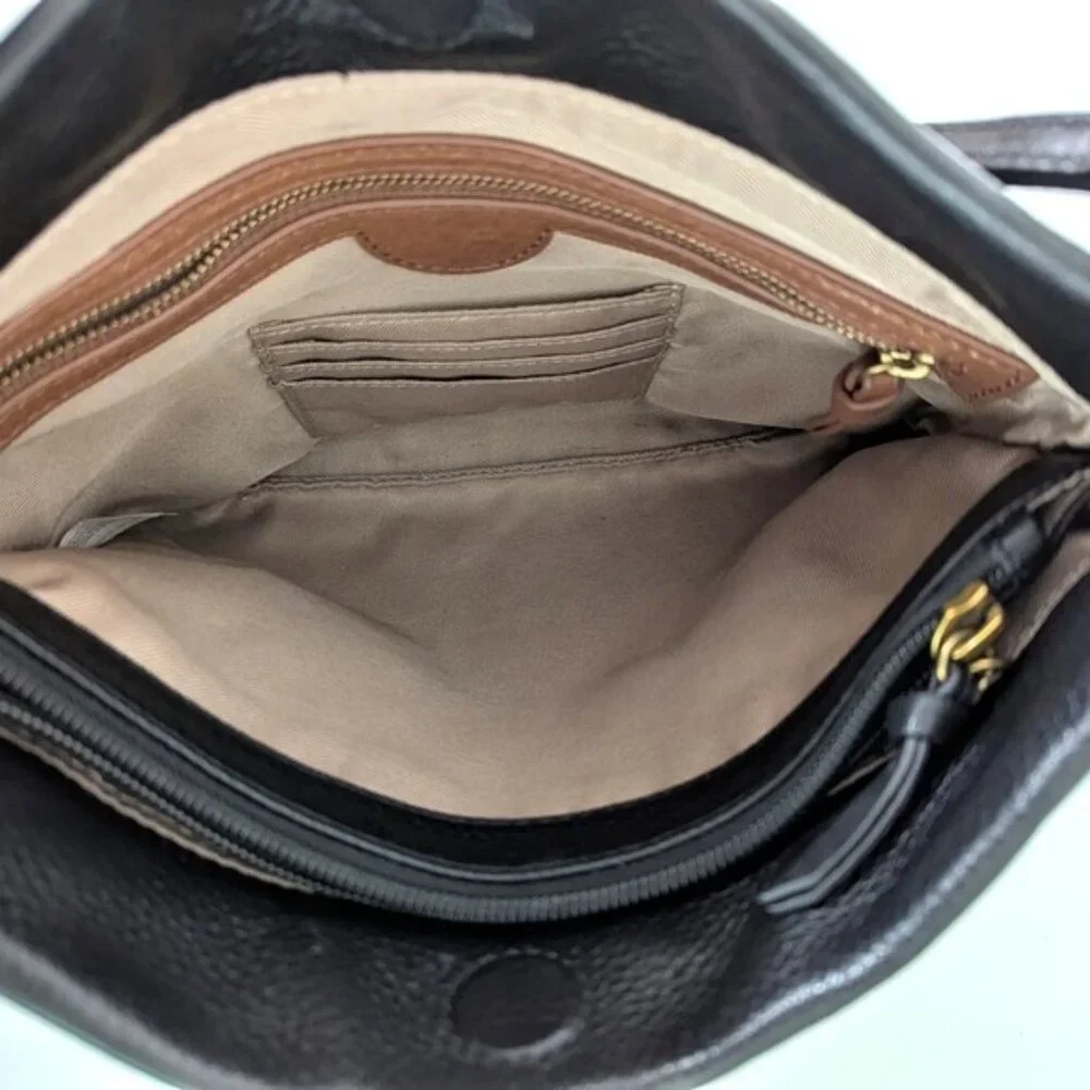The Sak Collective‎ Tomboy Convertible Black Pebble Leather Crossbody 10.5